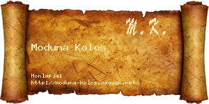 Moduna Kolos névjegykártya